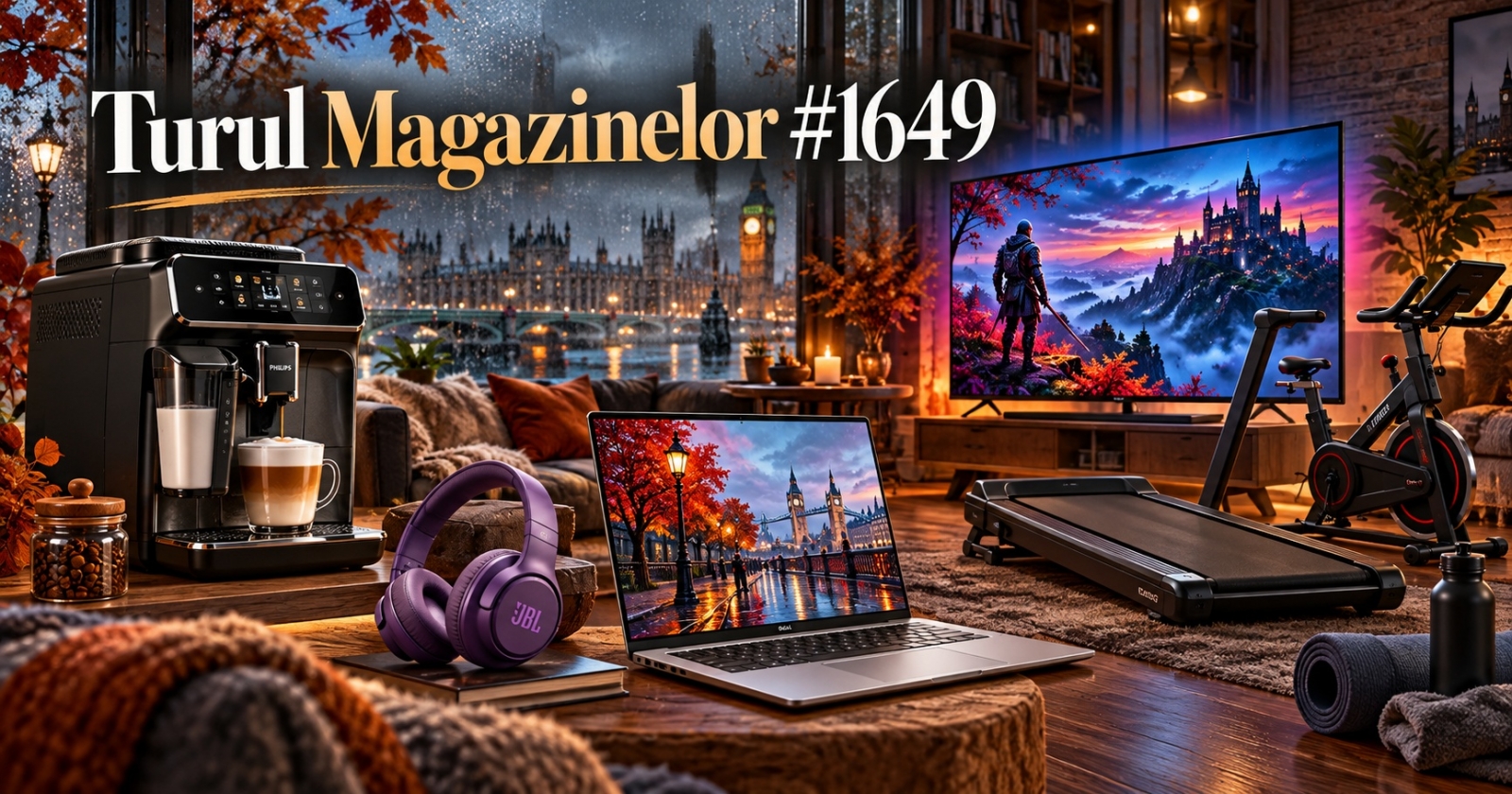 Turul Magazinelor #1649: Facem sport cu bicicleta spinning, banda alergare și avem și TV OLED LG la reducere