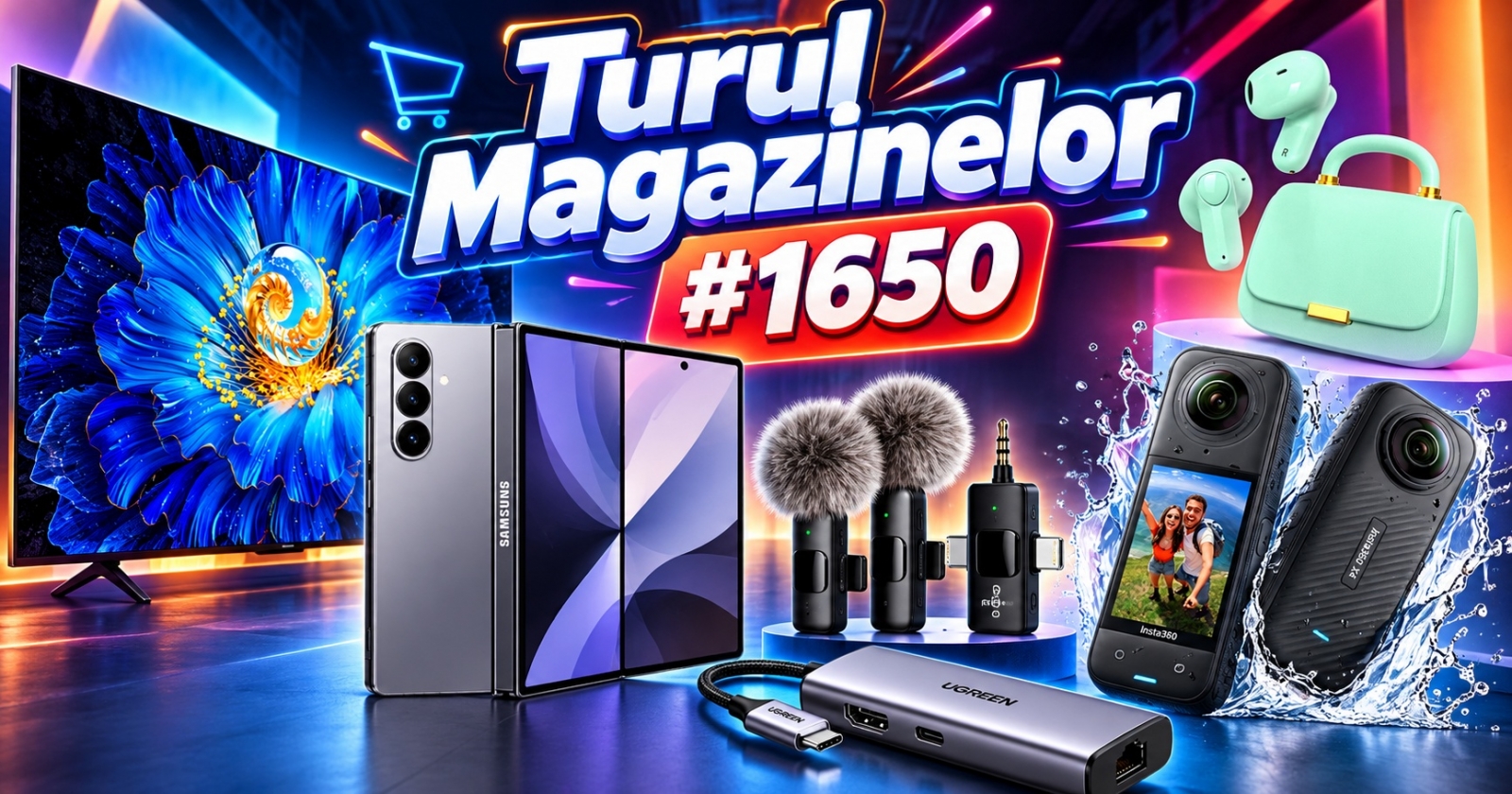 Turul Magazinelor #1650: Camera de acțiune 8K, TV QD Mini LED cu diagonală mare, cele mai drăguțe căști