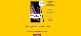 Ofertă flash! Samsung Galaxy Note 9 la doar 229 euro cu abonament Vodafone de 16 euro!