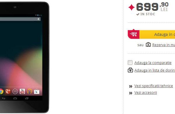 Mai bine decât de Black Friday! Altex vinde acum tableta Nexus 7 la jumătate din prețul de acum un an!