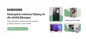 Samsung Galaxy S24 Ultra la 4999 lei, TV Samsung 4K la 999 lei și multe alte mega reduceri doar pe 1 iunie în eMAG Băneasa