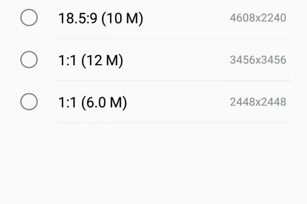 Interfață grafică cameră Samsung Galaxy A6 (2018) (capturi de ecran)