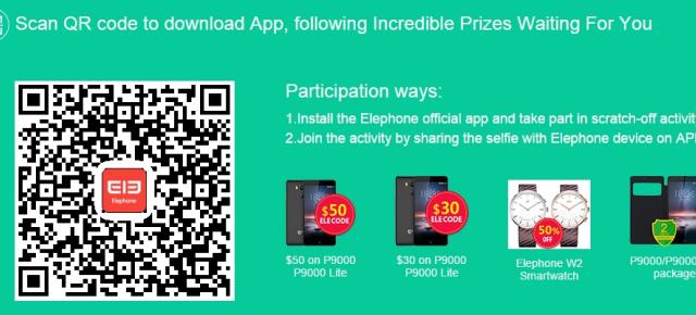 Elephone vine cu o promoție interesantă prin care putem câștiga vouchere de 50$ pentru achiziția lui P9000/P9000 Lite