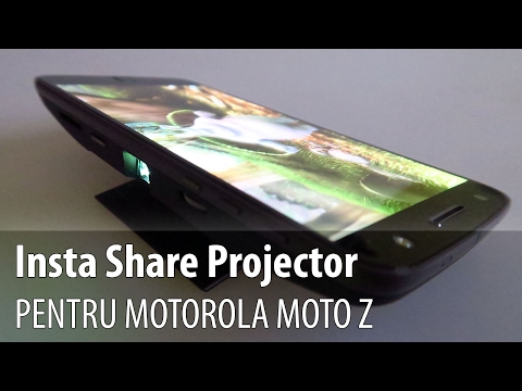 Prezentare video Insta Share Projector pentru Motorola Moto Z (Modul cu proiector pico)