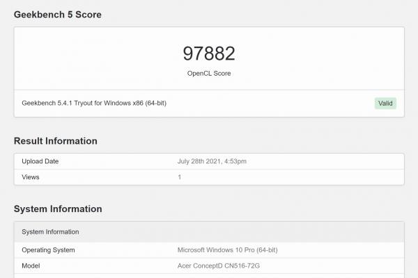 Acer ConceptD 5 - Benchmarks