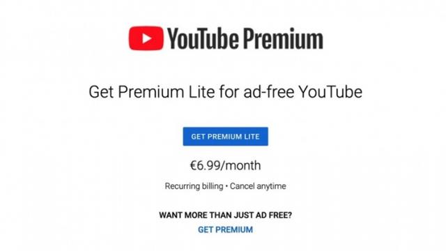 <b>YouTube Premium Lite este un nou abonament care te scapă de reclamele din videoclipuri, la preț mai mic</b>Dacă în momentul de față vrei să scapi de reclamele deranjante de pe YouTube trebuie să apelezi la soluția numită YouTube Premium care te costă 11.99 euro lunar, preț cam piperat dacă tu vrei doar să nu mai ai acele 