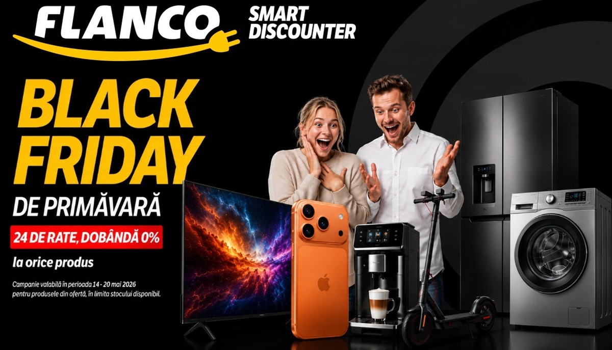 Flanco pornește Black Friday de primăvară pe 14 mai; Trotinete Xiaomi, televizoare QLED și aparate de aer condiționat intră în campanie