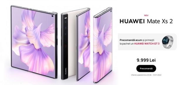 Preț și disponibilitate Huawei Mate Xs 2 în România (+ Watch GT 3 Elite cadou la precomandă)