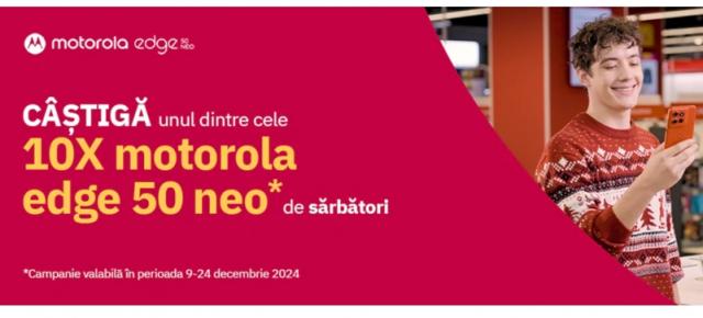 Câştigă un Motorola Edge 50 Neo, în culori festive de la Altex; Iată cum!